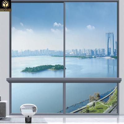 China Villa Push Pull Curtain Wall Window Transparent Aluminium Window Sliding Frame for sale