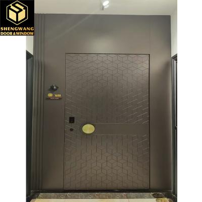 China Customized Size Hotel Swinging Stainless Steel Door Heat Transfer Print Metal Louver Doors for sale