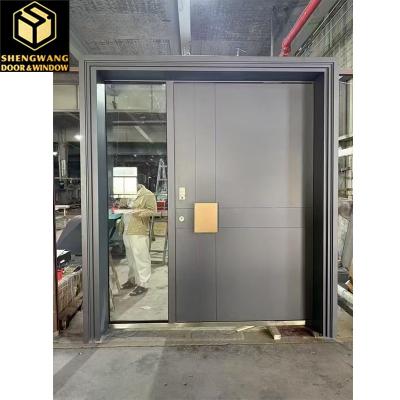 China Painted Custom Sizes  Aluminum Garden Gate Door Aluminum Front Pivot Main Entrance Door for sale