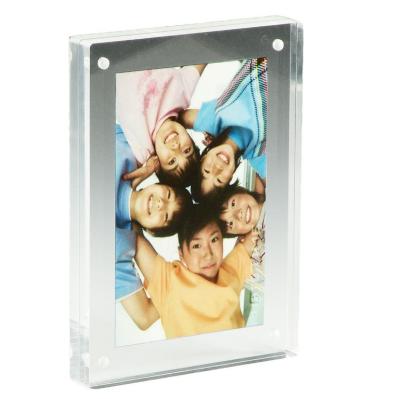 China Glamdisplay High End Acrylic Clear Double Sided Magnetic Picture Picture Photo Frame For Table Top for sale