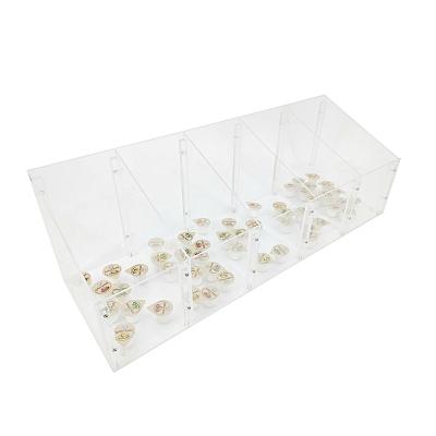 China High End Clear Perspex Acrylic Glamdisplay Dispenser Coffee Bin Food Display Divider Coffee Rack Divider Literature Rack Organizers Cany for sale