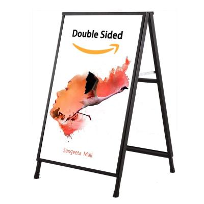 China Durable Outdoor Folding Advertising Display Poster Steel A Frame Sidewalk Sign Holder for sale