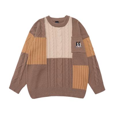 China Anti-Wrinkle Fashion Straight Men Loose Multicolor Crewneck Sweater for sale