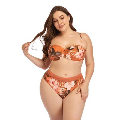 China Wholesale Breathable Separates Halter Bikini Print Swimsuit Woman Plus Size Swimwear for sale