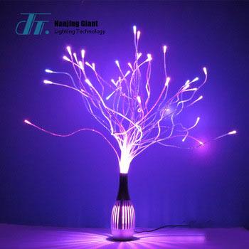 China Beautiful decoration EUROPEAN romantic atmosphere cabinet bedside vase led fiber optic lamp for sale