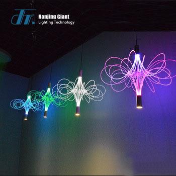 China Modern Modern Style Porcelain Fiber Optic Chandeliers Hotel Room Ceiling Lamp Light for sale