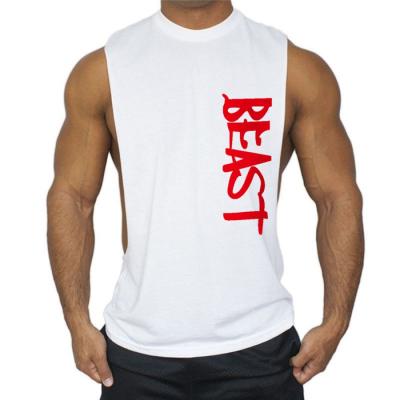 China Fashionable Custom Mens Cotton Sleeveless Fitness Gym Tank Top Men Singlet Anti-Shrink for sale