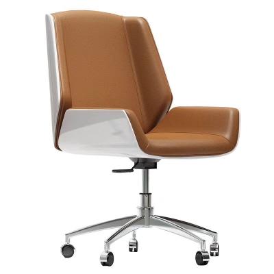 China Factory Direct Selling (Height)Adjustable Leather Chair Swivel Office Chair For Meeting Room Workstation Office Bestselling Leather Chair for sale