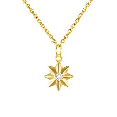 China FASHIONABLE Star Necklace Minimalist Octagonal 925 Silver Jewelry Gold Plated Stainless Steel Necklaces Trendy 925 Silver for sale