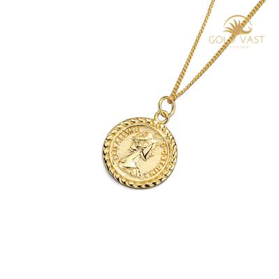 China TRENDY Vintage 925 Double Sided Madonna Coin Portrait Jewelry Necklace Silver Gold Plated Stainless Steel Necklaces Trendy 925 Silver for sale