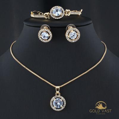 China Jewelry set eight hearts and eight arrows zircon jewelry set mythical big fashion zircon star and moon jewelry set for sale