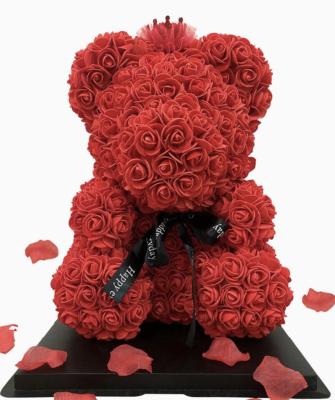 China With bow valentine rose teddt bear gift DIY festival 23cm for sale