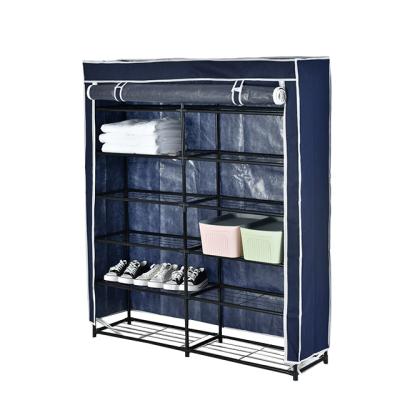 China (Size) 2020 Adjustable New Metal Rack Shoe Plastic Storage Cabinet Folding Portable Canvas Shoe Rack Storage Cabinet for sale