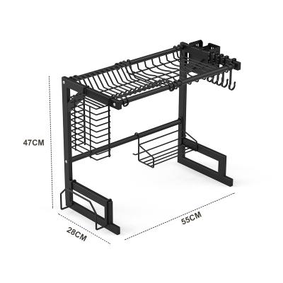 China High Quality Easy Assembly Sustainable Over Sink Kitchen Dish Hanging Dish Drying Rack Sink Drain Dish Rack for sale