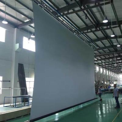 China Large Electric Extras Motorized Electric Projector Screen Large Size Stretched Cinema Screen for sale