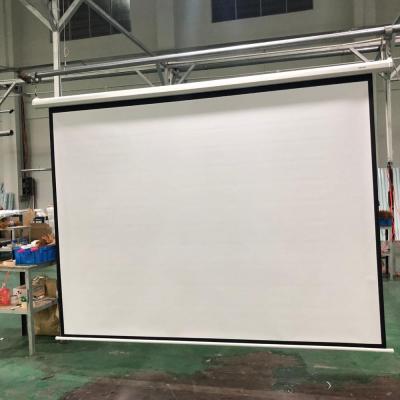 China Hot Selling Different Size Wall Mounted Slow Retract Manual Self Lock Projection Screen for sale