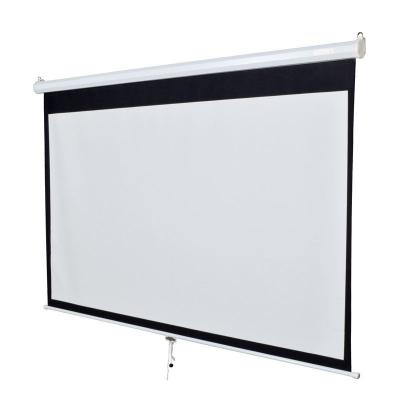 China Indoor 70-150inch Wall Mounted Home Theater Pull Up Projection Screen Wall Mounted Manual Pull Down Projector Screen for sale