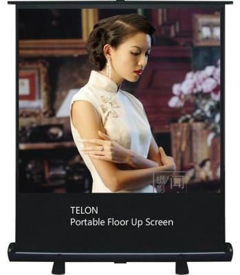 China Portable 80inch Floor Pull Down Projector Screen Pull Up To Lower Floor Stand Projector Screen Easy To Carry for sale