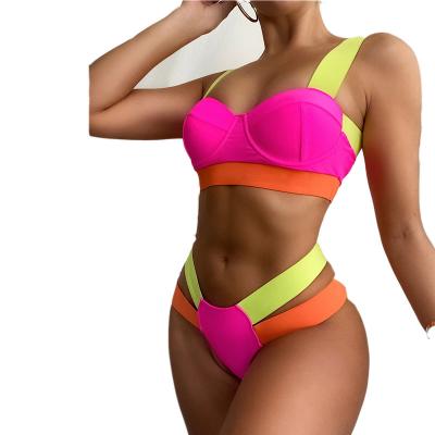 China 2021 New Sexy Bandage Ladies Bikini Underwire Luxury Breathable Hard Covered Swimwear for sale