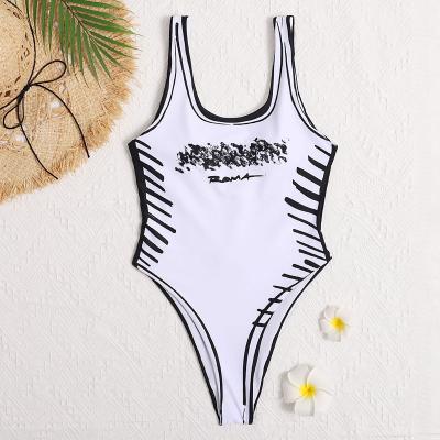 China 2021 Summer Time Brands Famous Name Designer Bikini Women Print Swimwear Breathable Sexy Luxury Piece Designer Bathing Suit One Swimsuits for sale