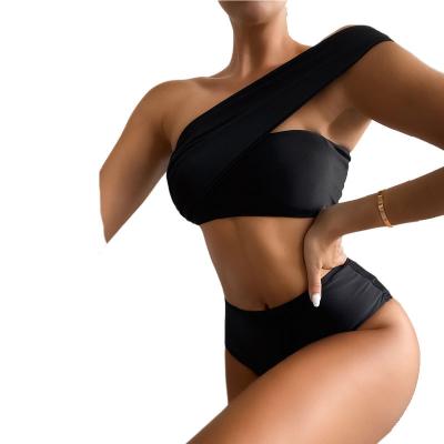 China European and American ladies 2021 new breathable luxury sexy one-piece clothes beach sexy one-shoulder bikini swimwear for sale