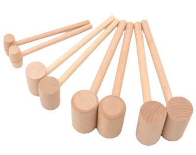 China Wooden Crab Mallet Natural Crab Hammer European Crab Lobster Mallets Seafood Shellfish for sale