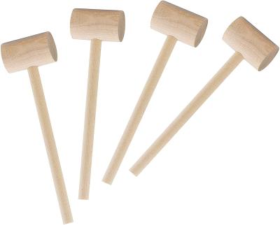 China Small Mini Wood Mallet Seafood Lobster Hardwood Hammer Europe Wooden Mallet Hammer for Kids Toys and Craft for sale