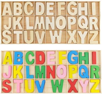 China Europe Captial Alphabet Tiles And Number Natural Educational Wooden Letters For Kid for sale