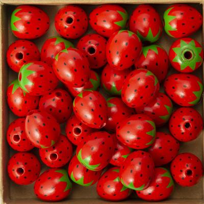 China Eco - Friendly Wooden Cutter Beads Wholesale For Jewelry Making Craft Red Wooden Beads for sale