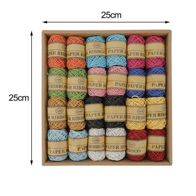 China Eco-friendly Multicolor Paper Twine 24Pcs Twine Metallic Paper Rope for Gift Wrapping and DIY Decoration for sale