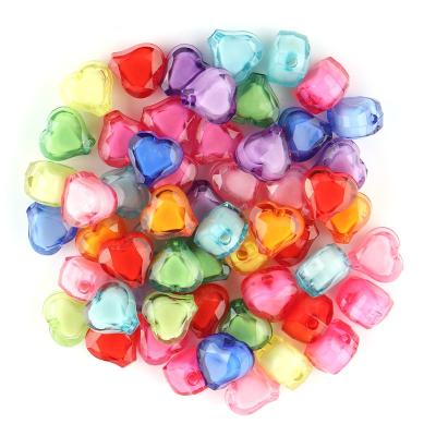 China DIY 200 Pcs Small Colorful Acrylic Heart Shape Crystal Beads Charm Clear Star For Jewelry Making And Bracelets for sale