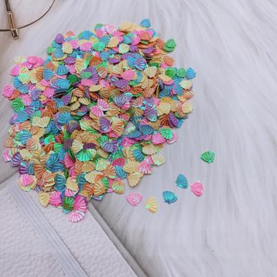 China Wholesale Eco-friendly 50G Kids Education Colorful Seashell Loose Shape Sequin Glitter Flake Pops For Home Wedding Decoration for sale