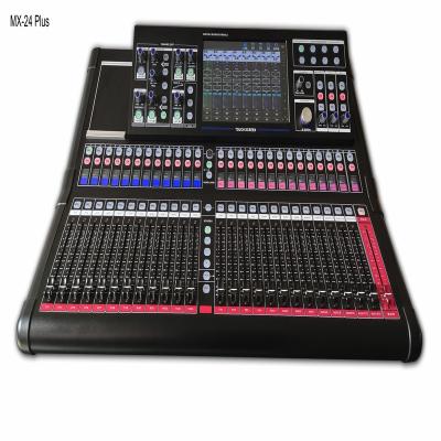 China 5 EQ MX-24 PLUS 24Channels Dante Recording Mixer DJ Multi-Channel Digital Professional Audio Sound System Mixing YOLE Desktop Console for sale