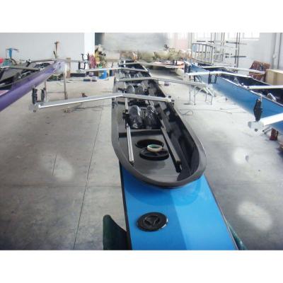 China Epoxy carbon/kevler honeycomb competitor class 4+ coxed four with Wing Riggers FISA aluminum rowing boat racing shells for sale