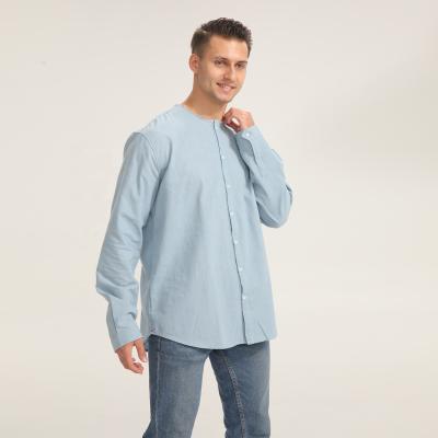 China Hotsale 2022 Trend New High Quality Casual Woven Long Sleeve LINEN100% Men's Breathable Shirt for sale