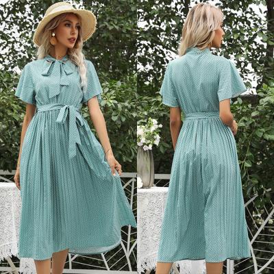 China 2021 fashion women's breathable dress with long sash neckline with slim sash dress vestidos para de largo dama informal for sale