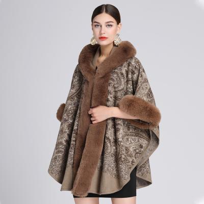 China New Fashion Denim Parkas Women Fox Collar Fur Coat Winter Rabbit Breathable Casual Thick Warm Fur Striped Coat for sale