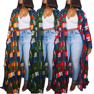 China Lady Dress Color Blocking Anti-static Straight Patchwork Winter Plaid Long Dresses Fashion Long Sleeve Vintage Dress for sale