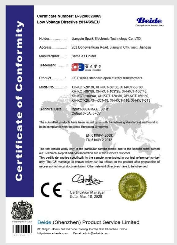 CE - Jiangyin Spark Electronic Technology Co., Ltd.