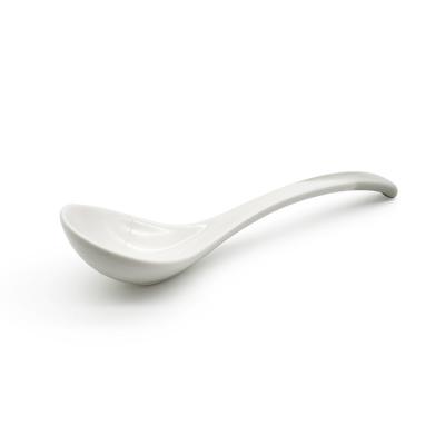 China Viable Tableware Wholesale White Porcelain Porridge Ceramic Spoon for sale