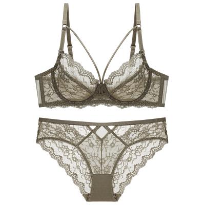 China Factory direct sales new ultra-thin transparent bra women's QUICK DRY design lace underwear set for sale