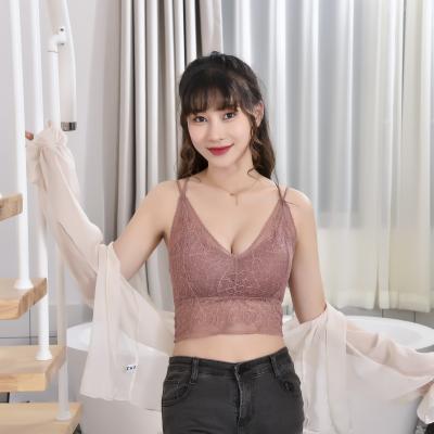 China Anti-Static Strapless Underwear Bralette Underwear Lace Tank Top Cavity Bustier Young Girls Bustier Chest Wrap Female Detachable for sale