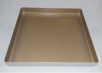 China Aluminiumkuchen-Form-Quadrat haften nicht 1.5mm Quadrat-backende Form mit goldener Beschichtung zu verkaufen