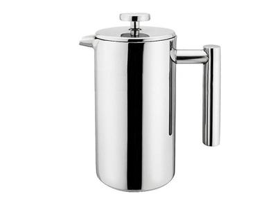 China 12 - 51oz het Koffiezetapparaat Dubbele Muur van de metaal houdt de Franse Pers Warme de Koffiefilter van Shinny Cafetiere Te koop