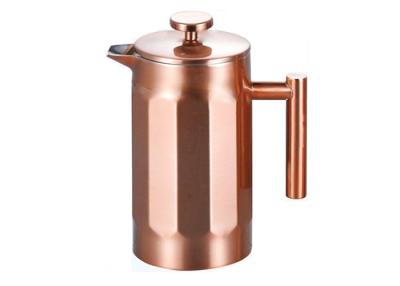 China Van de u-banden van de Pottenrose gold stainless steel double Luxe het Franse Pers van de de Muur Franse Pers Koffiezetapparaat 27/34oz Te koop