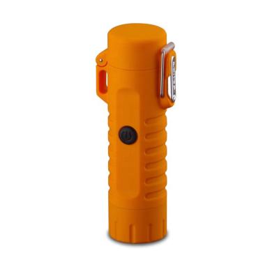 China Wholesale USB Windproof Igniter Rechargeable Outdoor Camping Survival Flashlight Waterproof Electric Arc Lighter for sale