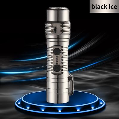 China Flameless Arc Lighter Windproof Portable USB Rechargeable Waterproof Electric Plasma Lighter Double with Shaver and Lamp for sale