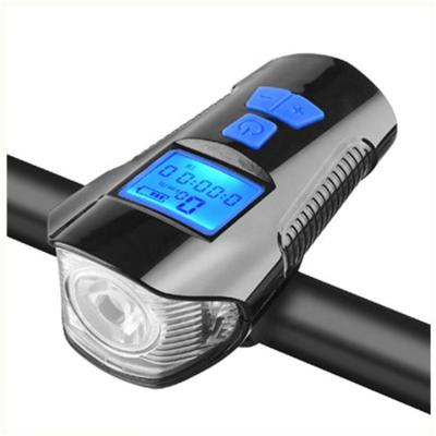 China HIGH Lumen 4 Modes Smart Bike Computer Front Bicycle Horn Bike Computer Cycling Speed ​​Meter Smart Bicycle Light for sale