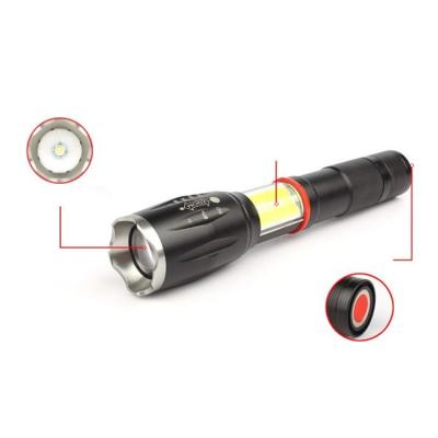 China Durable Aluminum Alloy Zoomable COB LED Torch Lightweight 500lm USB Rechargeable Flashlight With Sidelight for sale