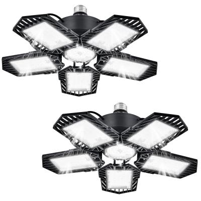 China Garage Lights With 5 Deformable Panel Amazon Hot Sale 150W 5 Panels Deformable Garage Ceiling Light Fixture Triple Glow Garage Light LED Bulb Shop Mining Lights LED for sale